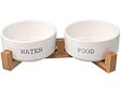 Set Dog Fantasy misky keramické se stojanem bílé 2x 16x6,5cm, 850ml