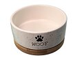 Miska DOG FANTASY keramická bílá WOOF s podtáckem 400ml