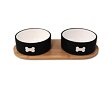 Set DOG FANTASY misky keramické s podtáckem černé kost 2x400ml