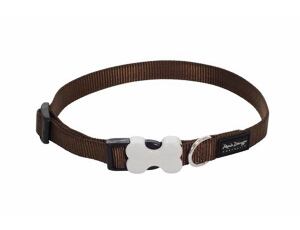 Red Dingo obojek jednobarevný 24 - 37 cm, šířka 15 mm - hnědá