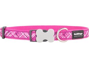 Red Dingo obojek se vzorem 41 - 63 cm, šířka 25 mm - Flanno Hot Pink