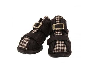 Puppia botičky pro psy Houndstooth(A-Type) - hnědé