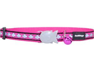 Red Dingo Obojek pro kočky reflexní 20 - 32 cm - tmavě růžový
