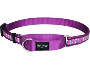Red Dingo obojek polostahovací reflexní 41 - 62 cm - fialový