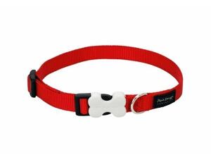 Red Dingo obojek jednobarevný 24 - 37 cm, šířka 15 mm - červená