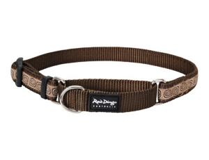 Red Dingo obojek polostahovací se vzorem 41 - 62 cm - Hypno Brown
