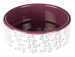 Trixie Keramická  miska 0,3l/12 cm bílá s motivem rostlin/berry