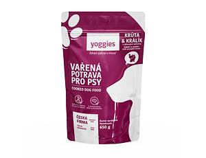 Yoggies Vařená potrava pro psy – krůtí a králičí maso s dýňovými semínky
