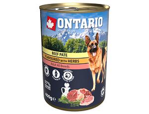 ONTARIO konz. Dog Beef Pate Flavoured with Herbs 400 g
