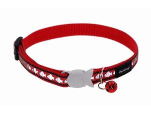 Red Dingo Obojek pro kočky reflexní 20 - 32 cm - červený