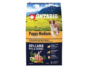 ONTARIO Puppy Medium Lamb&Rice 6,5kg
