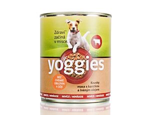 Yoggies konz. Hovězí s karotkou a lněným olejem 800g