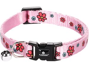 Flamingo Obojek pro kočky Ziggy růžový s kytičkami 20-35cm