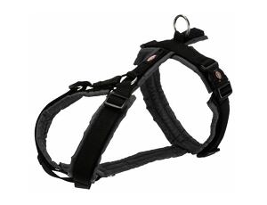 TRIXIE Premium trekingový postroj, M-L: 62-74 cm/25 mm, černá/grafit