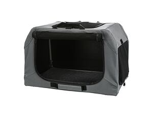 TRIXIE Skládací cestovní box EASY, S-M: 71 x 49 x 51cm, šedý