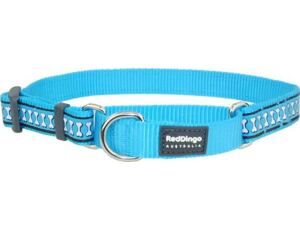 Red Dingo obojek polostahovací reflexní 30 - 44 cm - tyrkysový