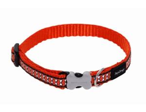 Red Dingo obojek reflexní 30 - 45 cm - oranžový