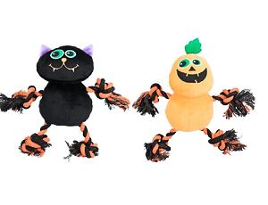 Trixie HALLOWEEN hračka pro psy 32 cm, plyš/bavlna, černá kočka/oranžová dýně