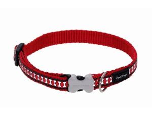 Red Dingo obojek reflexní 31 - 47 cm - červený