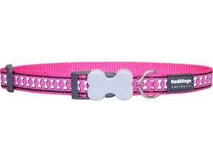 Red Dingo obojek reflexní 30 - 45 cm - tmavě růžový