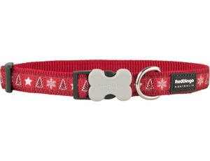 Red Dingo obojek se vzorem 20 - 32 cm, šířka 12 mm - Santa Paws Red