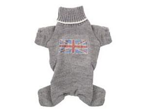 Puppy Angel psí svetr Union Jack Turtleneck - šedý