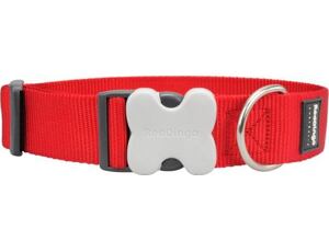 Red Dingo obojek jednobarevný 37 - 55 cm - červený