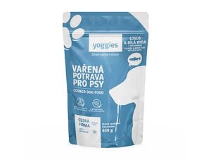 Yoggies Vařená potrava pro psy – losos a bílá ryba s chia semínky
