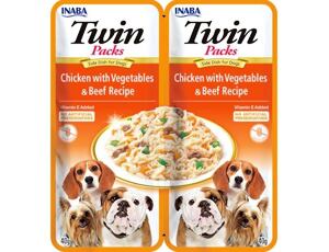 Inaba Twin Packs dog kuře & zelenina, hovězí 80g