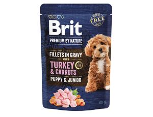 Brit Premium Dog Puppy Fillets Gravy Turkey&Carrots 85g