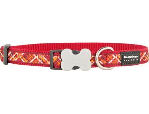 Red Dingo obojek se vzorem 41 - 63 cm, šířka 25 mm - Flanno Red