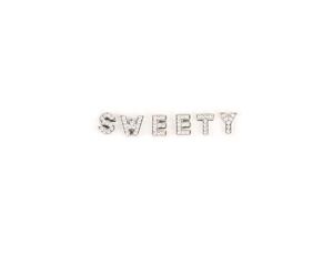 Pinkaholic přívěsek písmenka SWEETY - jasná
