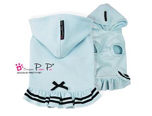 Pretty Pet Black Silk Ribbon Hoddie šaty - modrá