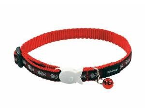Red Dingo Obojek pro kočky 20 - 32 cm - Fish Bone Red