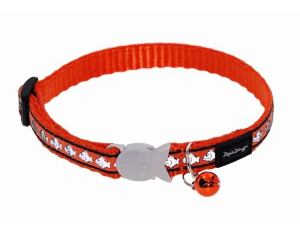 Red Dingo Obojek pro kočky reflexní 20 - 32 cm - oranžový