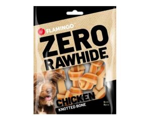 Flamingo Snacks Zero Rawhide Chicken Knoted Bone 8ks/6cm