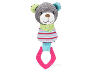 Trixie JUNIOR plyšový medvídek s plastovým kroužkem 23 cm