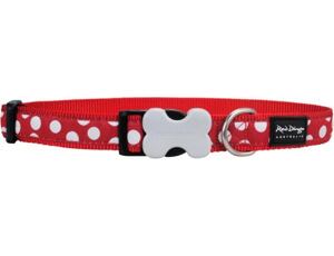 Red Dingo obojek se vzorem 41 - 63 cm - White Spots on Red