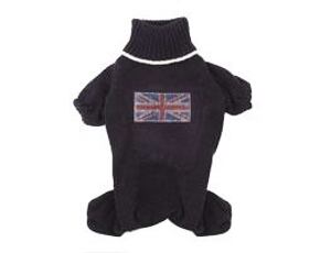 Puppy Angel psí svetr Union Jack Turtleneck - tm.modrý