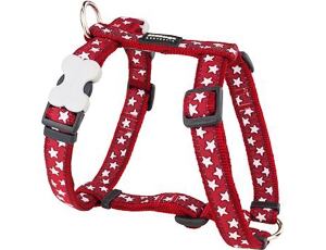Postroj RD 20 mm x 45-66 cm - Stars White on Red