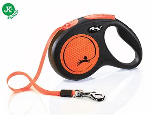 Vodítko FLEXI New Neon páska oranžové M - 5 m