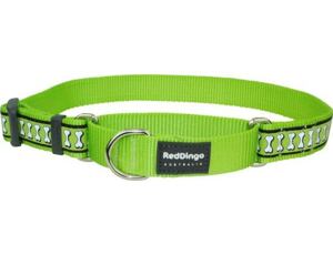 Red Dingo obojek polostahovací reflexní 30 - 44 cm - limetkový