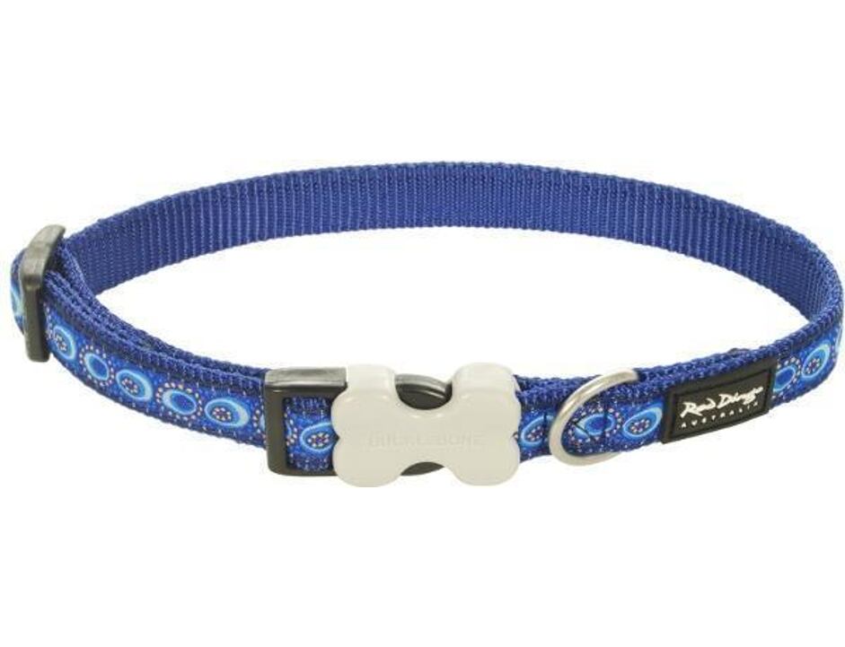 Red Dingo obojek se vzorem 24 - 37 cm, šířka 15 mm - Cosmos Blue