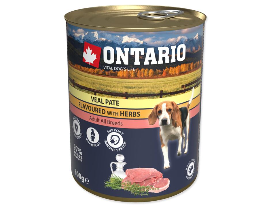 ONTARIO konz. Dog Veal Pate Flavoured with Herbs 800 g