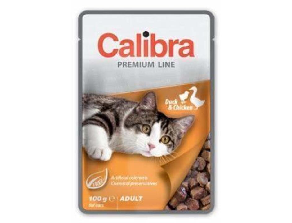 Calibra Cat kaps.- kachní a kuřecí v omáčce 100 g