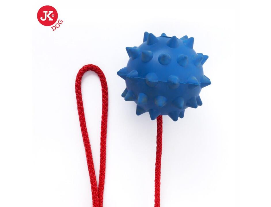 Míček ježek 9cm + šňůra 60cm