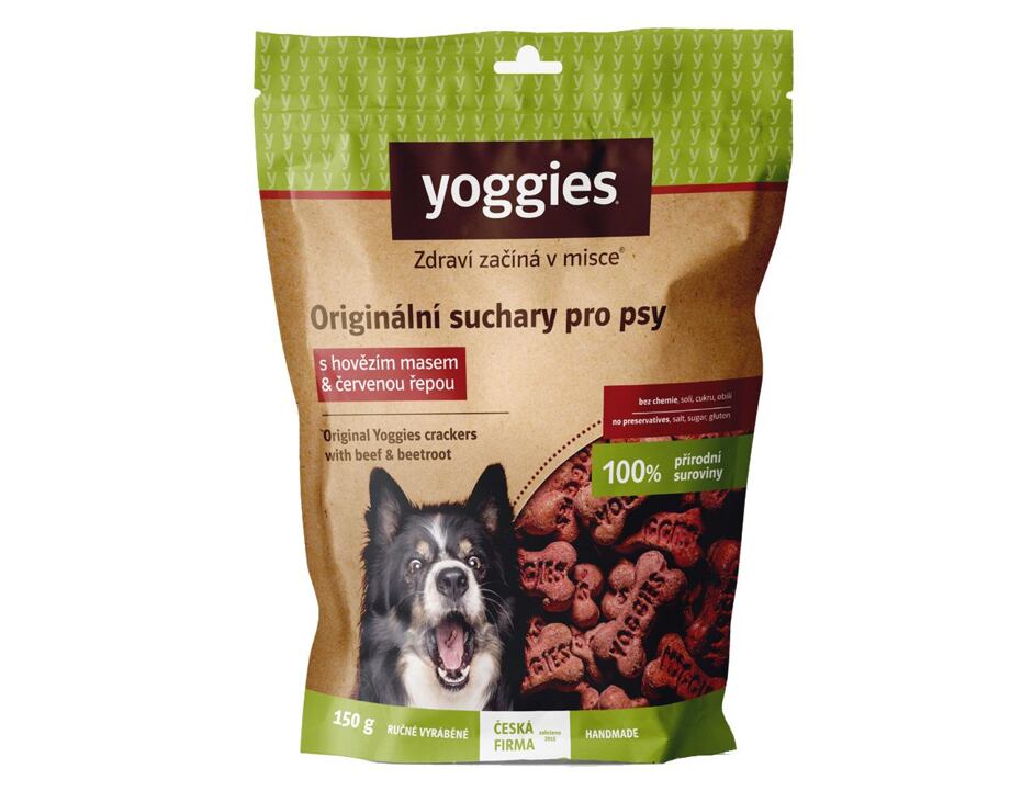Yoggies Suchary s hovězím masem a červenou řepou 150g