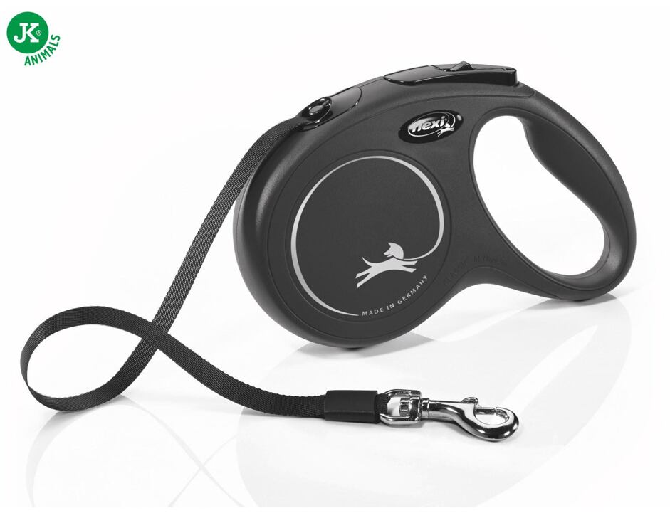 Vodítko FLEXI Classic páska černé M - 5 m/25 kg
