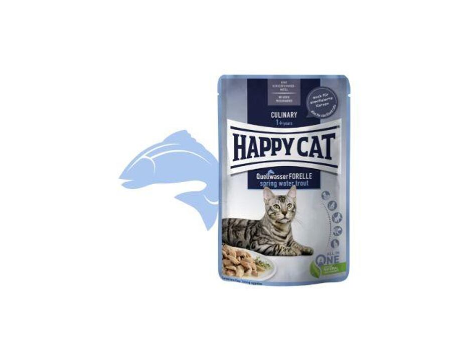Happy Cat kapsička MEAT IN SAUCE Culinary Quellwasser-Forelle 85 g