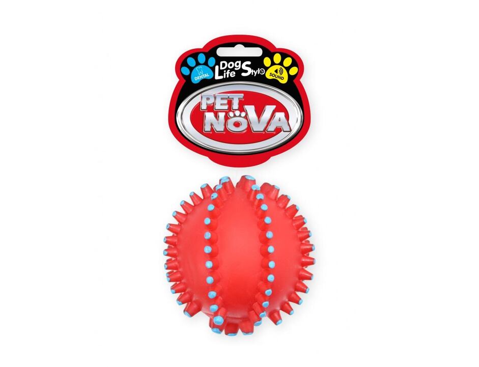 Pet Nova - Dentální míček s ostny červený 10,5cm